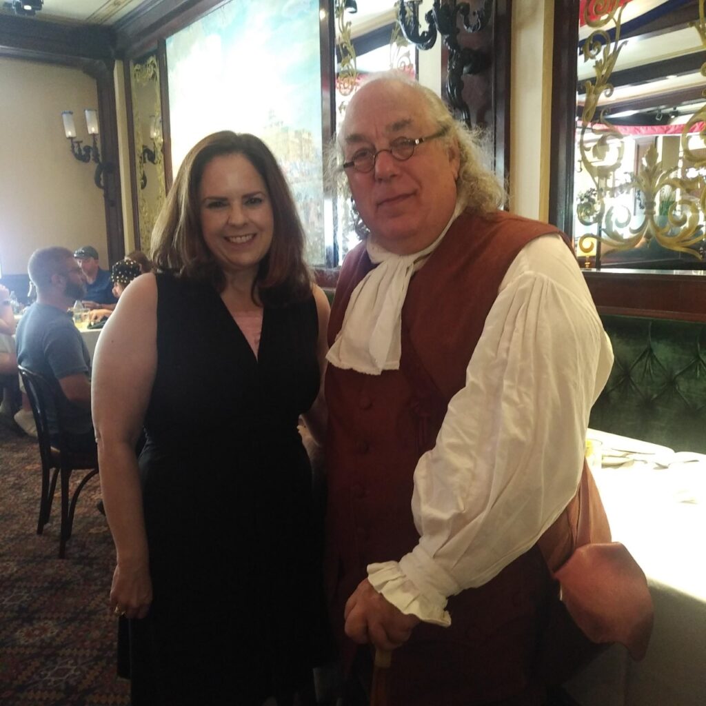 Jane with Ben Franklin