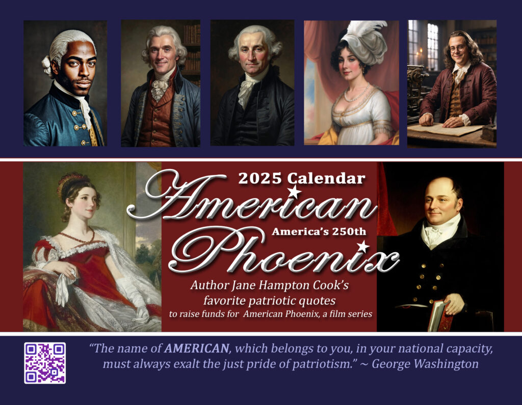 Calendar Cover features 12 images and quotes from the nation's founders