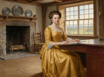 Abigail Adams in a yellow dress